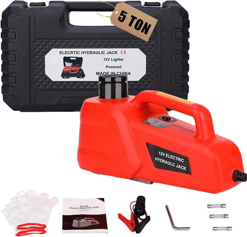 EFFIROSO Electric Car Jack 5 Ton/11000lbs 12V Lightweight Hydraulic Car Lift with 6.1-17.7 Inches for SUV Sedan Truck Repair Tools for Tire Change Replacement - Image 1
